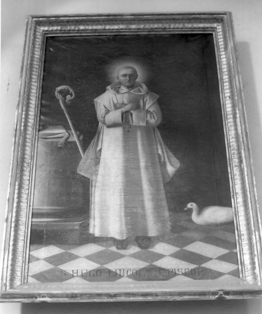 San Hugo Lincoln vescovo, ritratto di ecclesiastico (dipinto, opera isolata) - ambito Italia meridionale (sec. XIX)