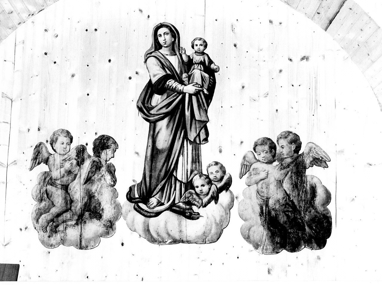 Madonna con Bambino e angeli (dipinto, opera isolata) - ambito calabrese (sec. XX)