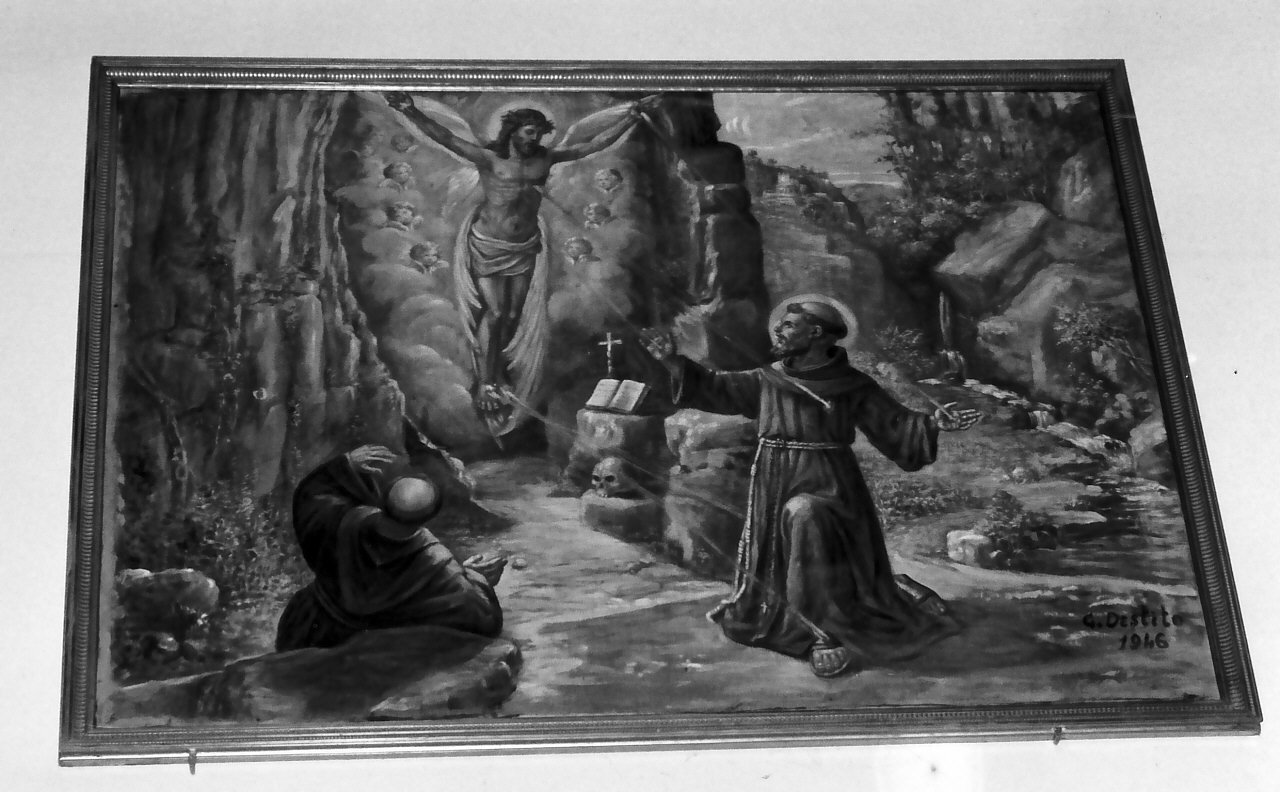 San Francesco d'Assisi riceve le stimmate (dipinto) di Destito G (sec. XX)