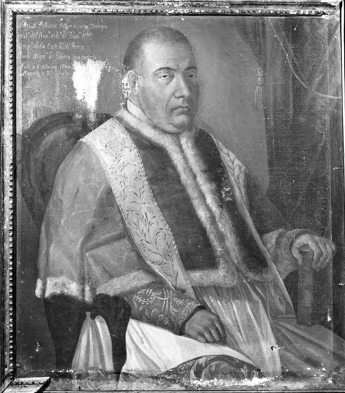 Arciprete Luigi M. Pellicano, ritratto di ecclesiastico (dipinto) - ambito calabrese (sec. XIX)