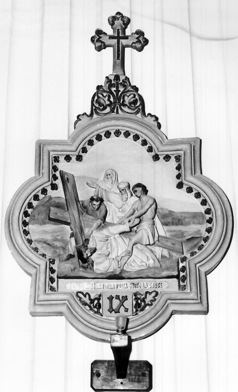 stazione IX: Gesù cade sotto la croce la terza volta (rilievo, elemento d'insieme) - bottega Italia meridionale (sec. XX)