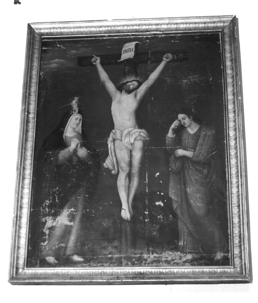 crocifissione di Cristo con la Madonna e San Giovanni Evangelista (dipinto, opera isolata) - ambito Italia meridionale (fine/inizio secc. XVIII/ XIX)