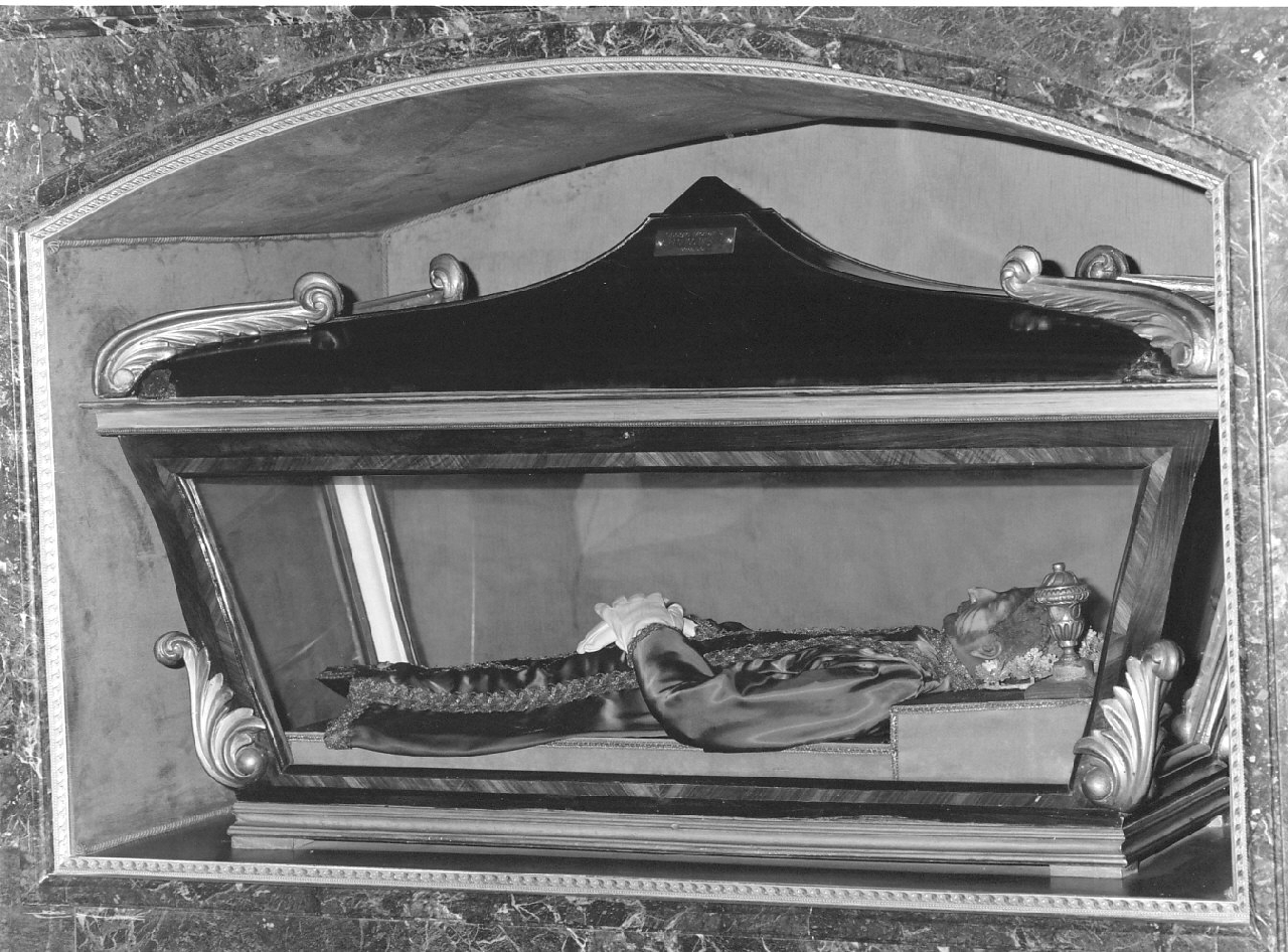 reliquiario a teca - a sarcofago, opera isolata - bottega calabrese (prima metà sec. XX)