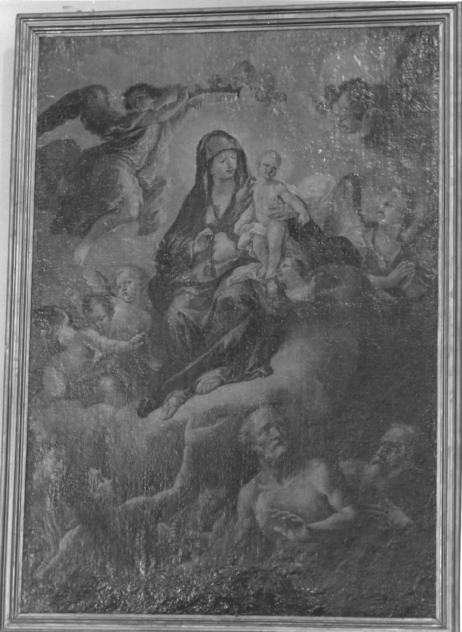 Madonna del Carmelo intercede per le anime del purgatorio (dipinto, opera isolata) - ambito Italia meridionale (fine/inizio secc. XVIII/ XIX)