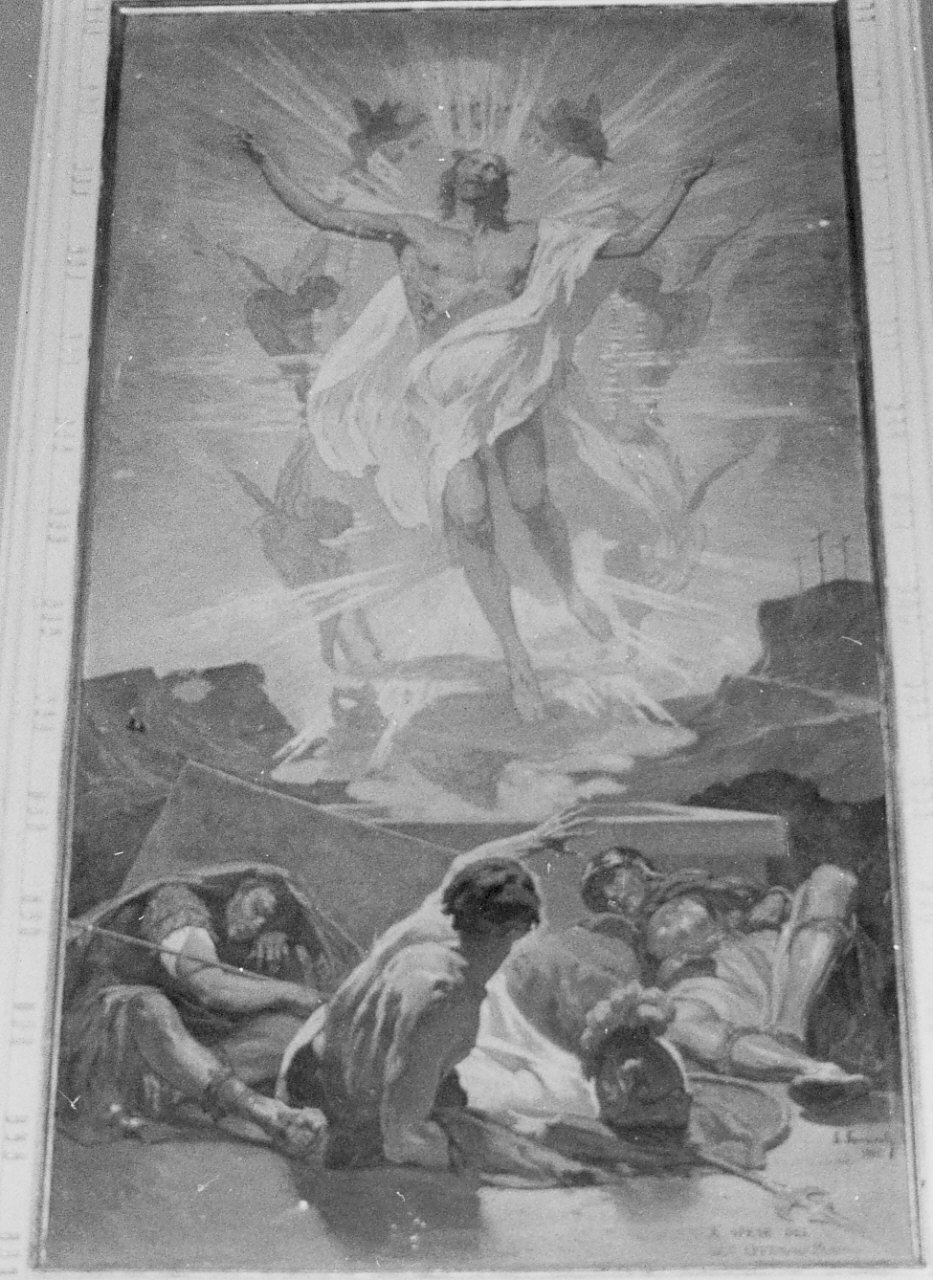 resurrezione di Cristo (dipinto, elemento d'insieme) di Pancirolo Primo (sec. XX)
