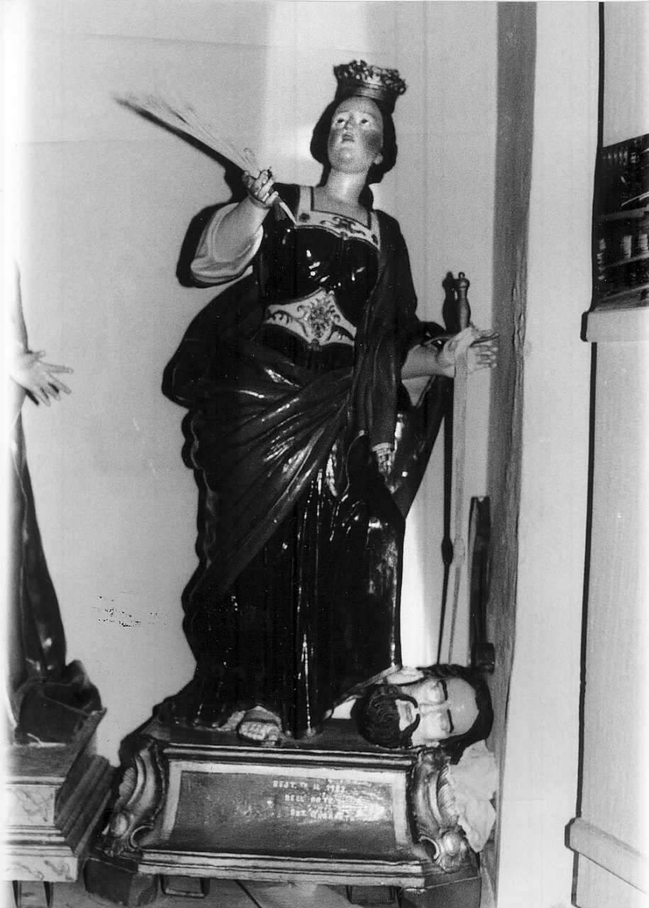 Santa Caterina d'Alessandria con i simboli del martirio (statua processionale, opera isolata) - bottega calabrese (sec. XVIII)