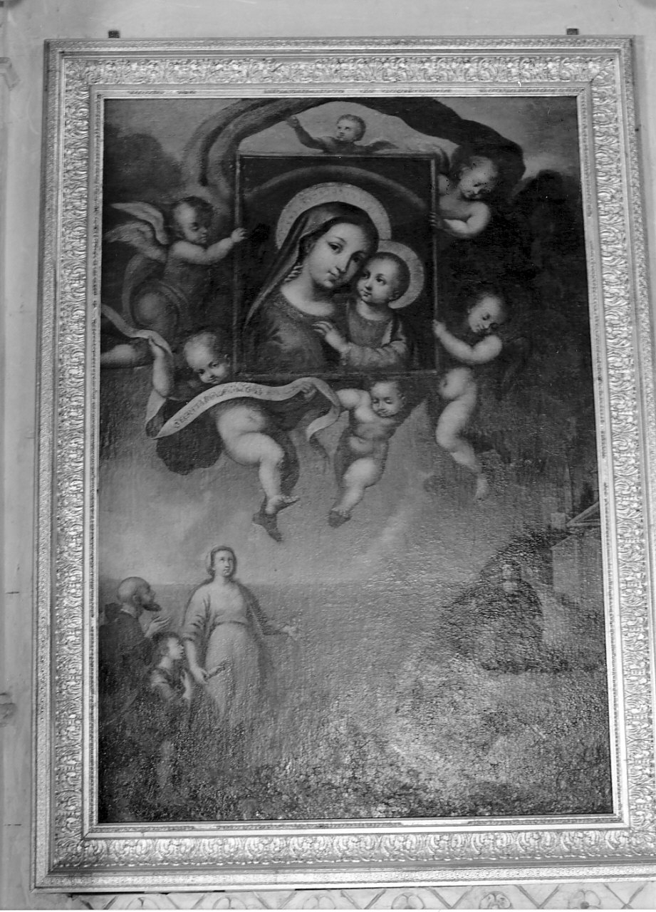 Madonna del Buon Consiglio, Madonna con Bambino e altri personaggi (dipinto, opera isolata) - ambito Italia meridionale (sec. XIX)
