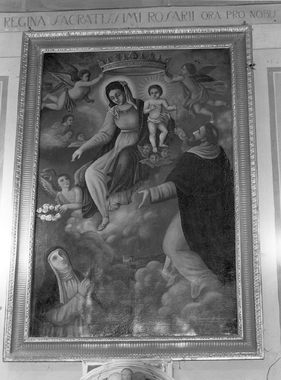 Madonna del Rosario con San Domenico e Santa Caterina da Siena (dipinto, opera isolata) - ambito calabrese (sec. XIX)