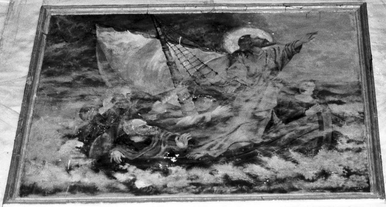 Cristo placa la tempesta sul lago di Tiberiade (dipinto, elemento d'insieme) - ambito calabrese (inizio sec. XX)