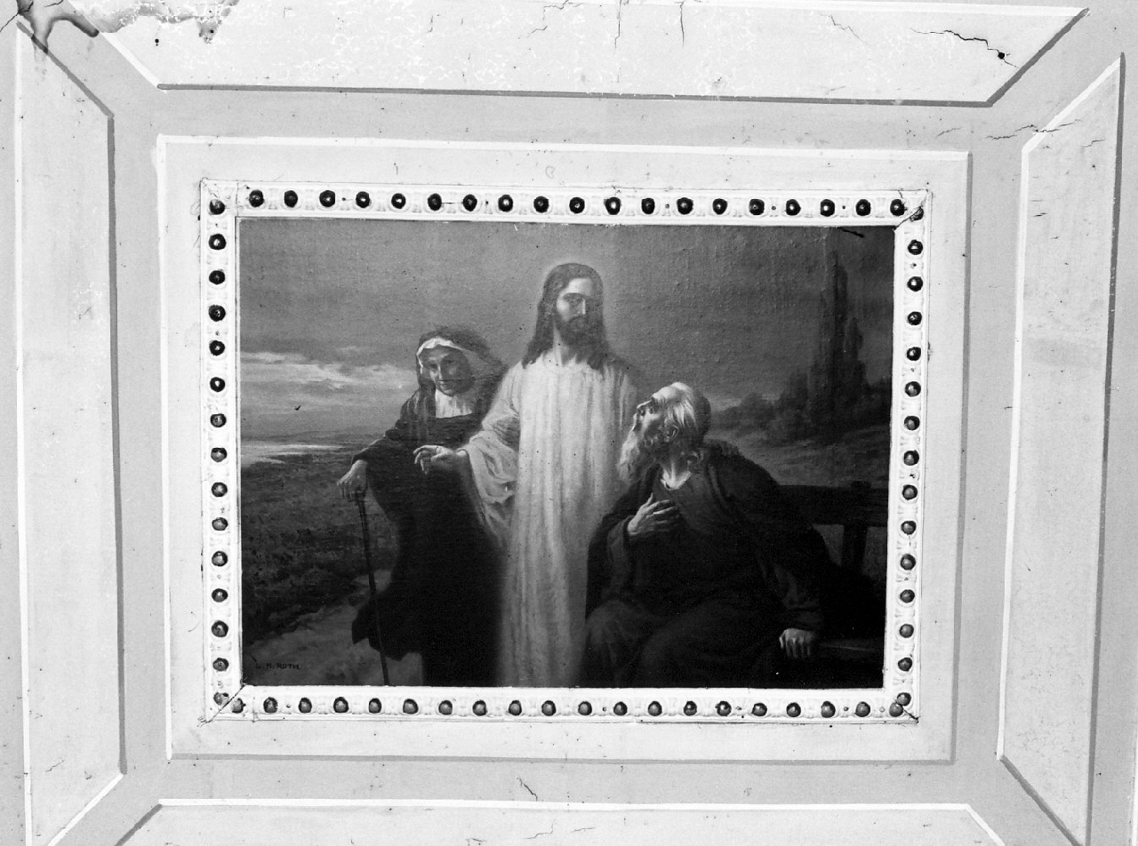Cristo e Santi (dipinto, elemento d'insieme) di Montagnesi Giuseppe (inizio sec. XX)