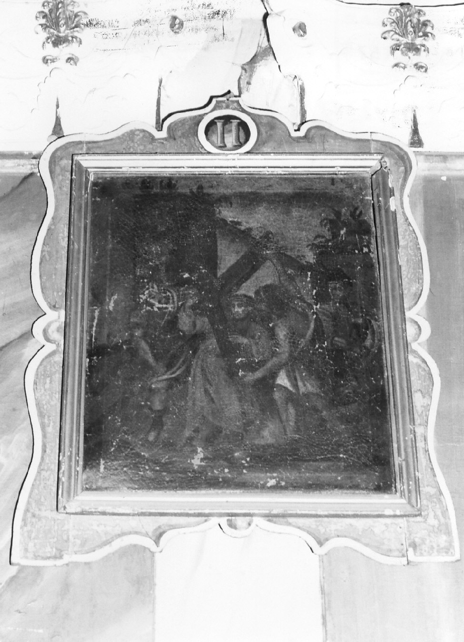 stazione II: Gesù caricato della croce (dipinto, elemento d'insieme) - ambito calabrese (sec. XIX)