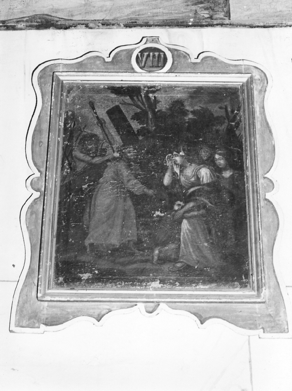 stazione VIII: Gesù consola le donne di Gerusalemme (dipinto, elemento d'insieme) - ambito calabrese (sec. XIX)