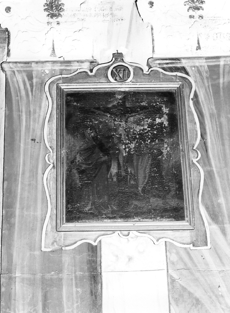 stazione XII: Gesù innalzato e morto in croce (dipinto, elemento d'insieme) - ambito calabrese (sec. XIX)