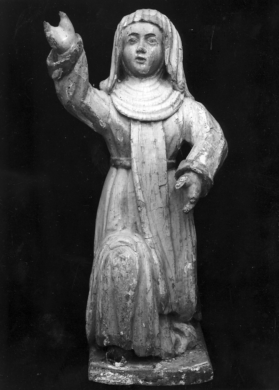 Santa Caterina da Siena, San Domenico e angeli (gruppo scultoreo, opera isolata) - bottega calabrese (sec. XVII)