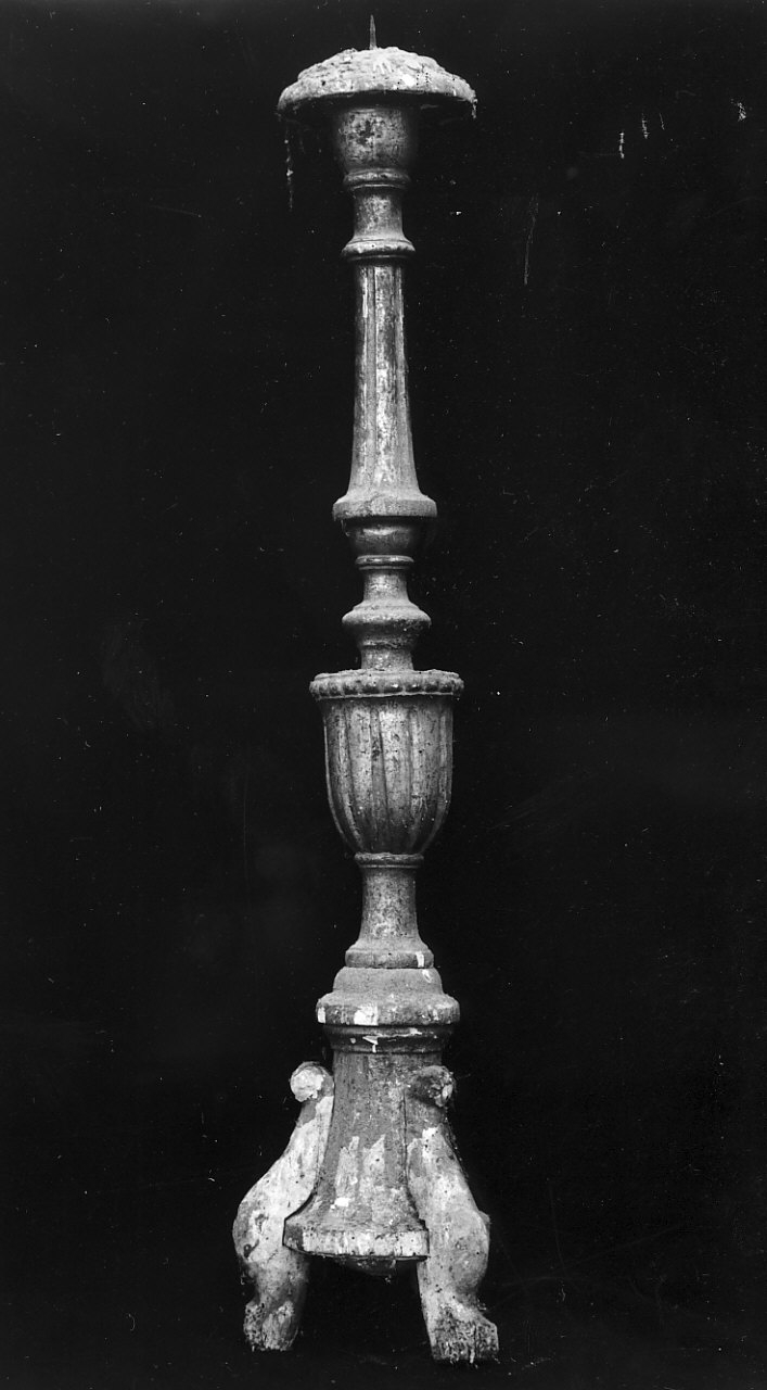candeliere d'altare - bottega calabrese (fine/inizio secc. XVIII/ XIX)