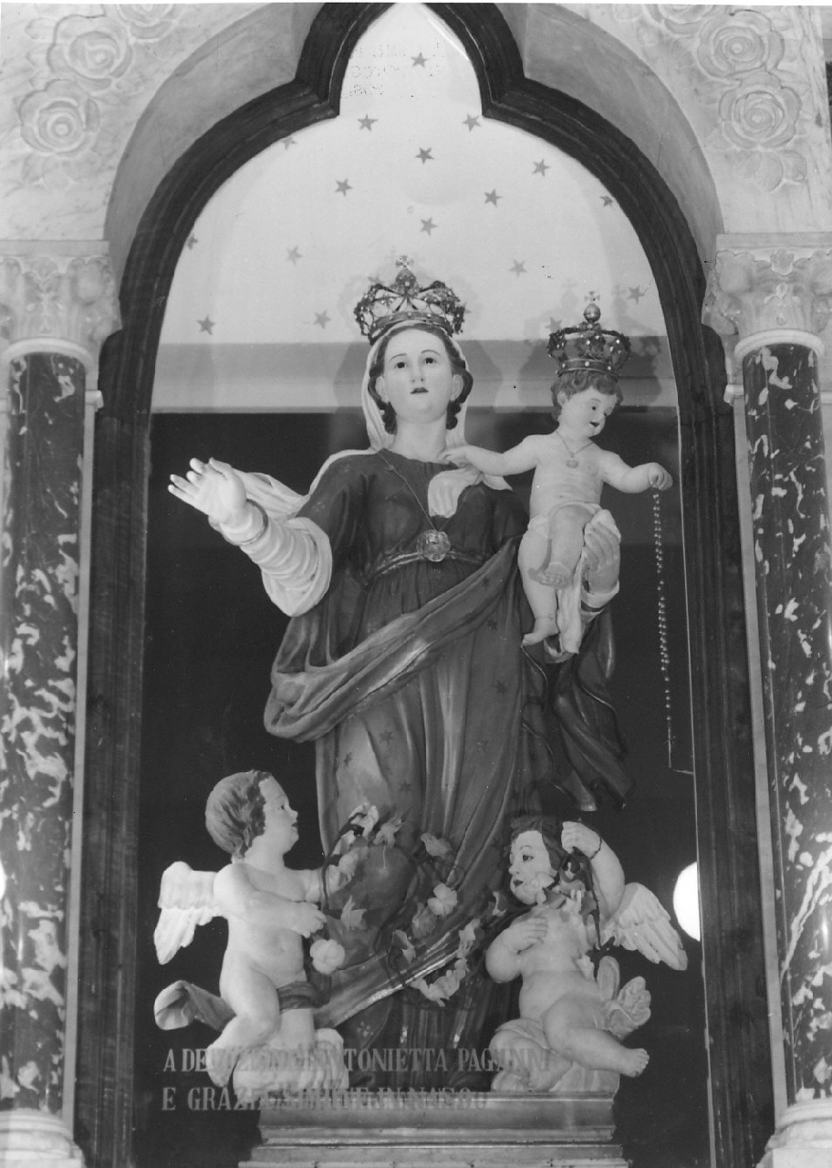 Madonna del Rosario (gruppo scultoreo) - bottega Italia meridionale (sec. XIX)