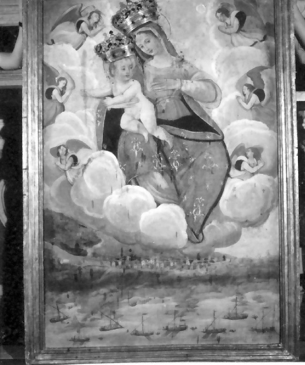 Madonna di Porto Salvo, Madonna con Bambino e angeli (dipinto) - ambito calabrese (sec. XIX)