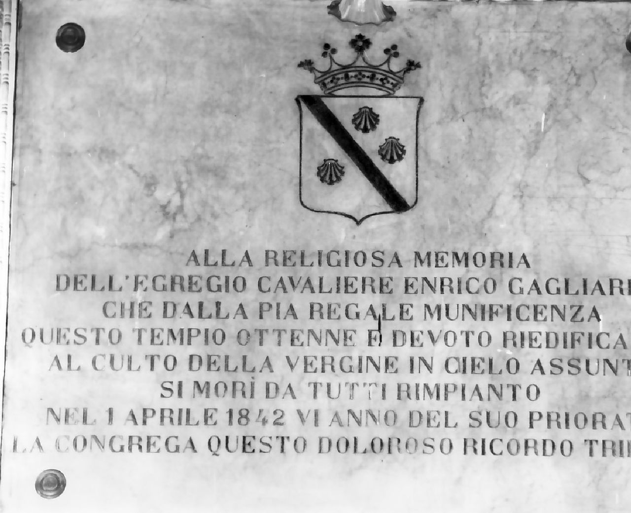 lapide commemorativa, opera isolata - bottega Italia meridionale (sec. XIX)