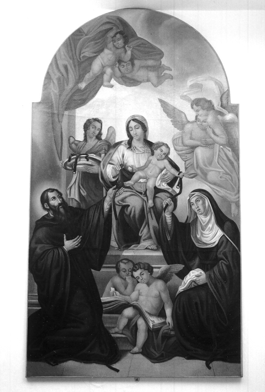 Madonna della cintola e santi (dipinto, opera isolata) - ambito Italia meridionale (sec. XIX)