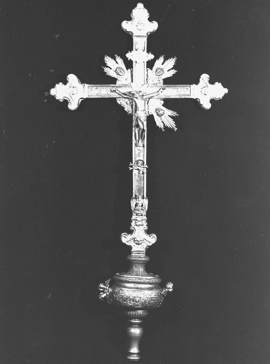 croce processionale, opera isolata - bottega napoletana (fine/inizio secc. XVIII/ XIX)