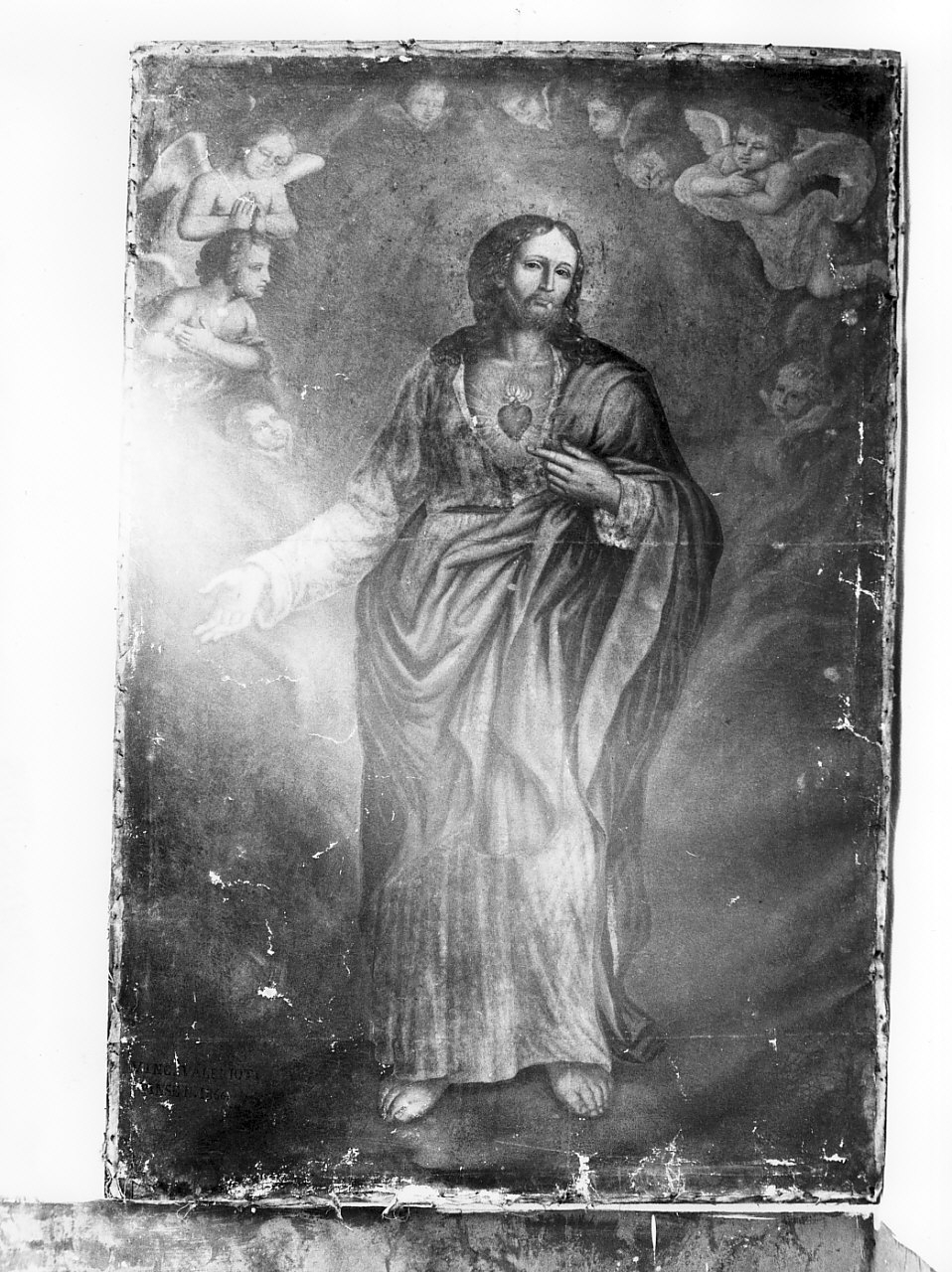 Sacro Cuore di Gesù (dipinto, opera isolata) di Valerioti Vincenzo (sec. XIX)