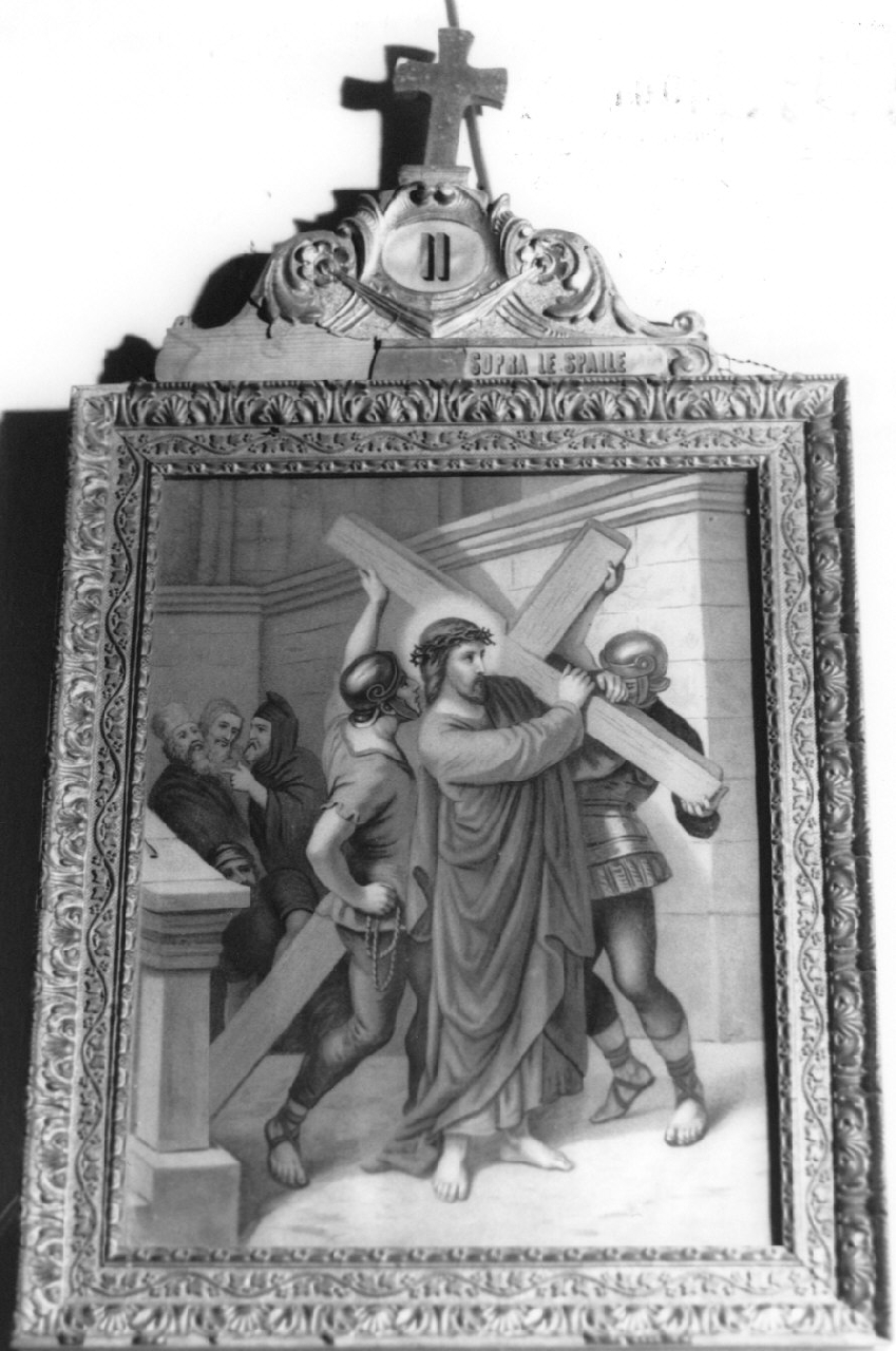 stazione II: Gesù caricato della croce (stampa, elemento d'insieme) - ambito Italia meridionale (secc. XIX/ XX)