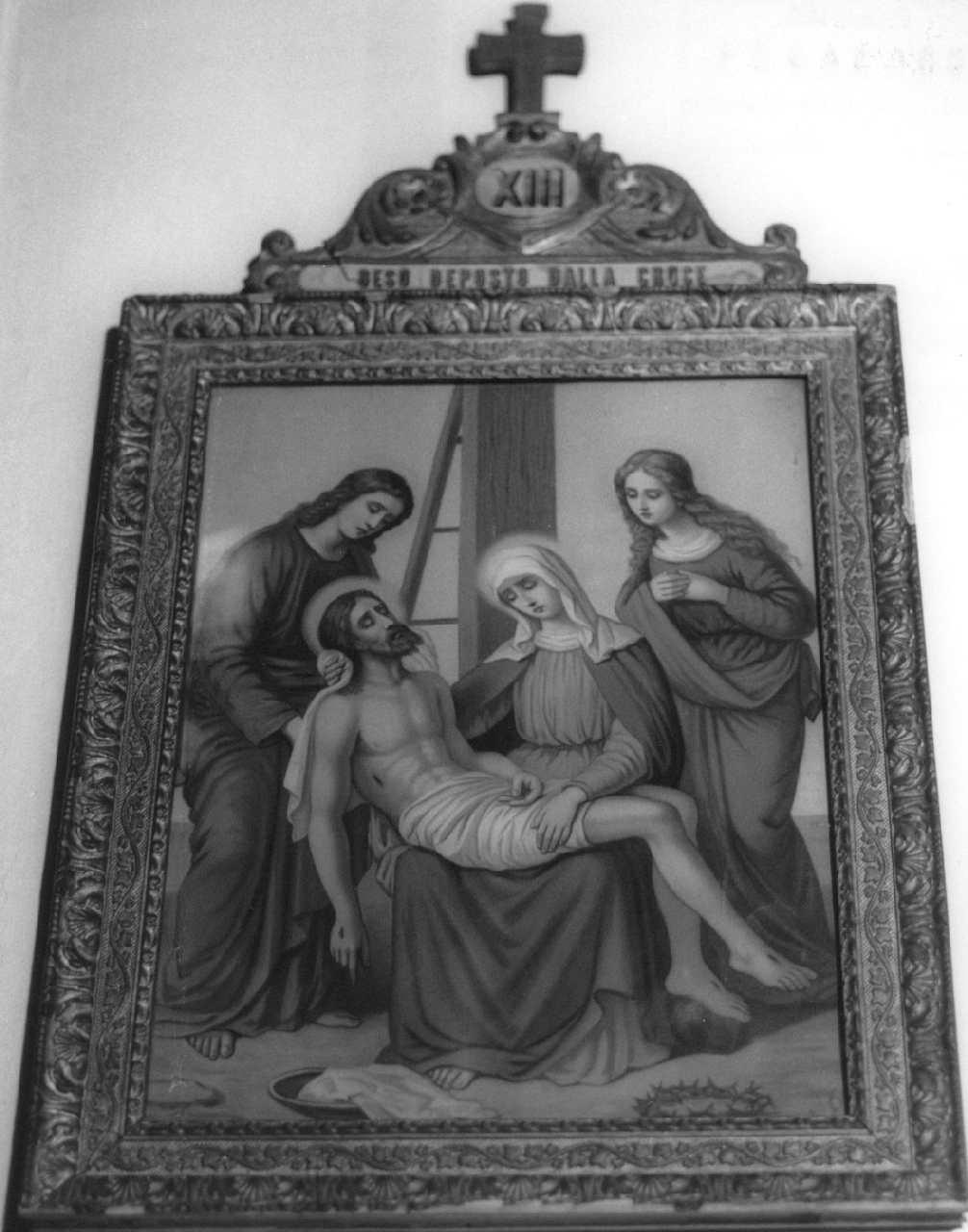 stazione XIII: Gesù deposto dalla croce (stampa, elemento d'insieme) - ambito Italia meridionale (secc. XIX/ XX)