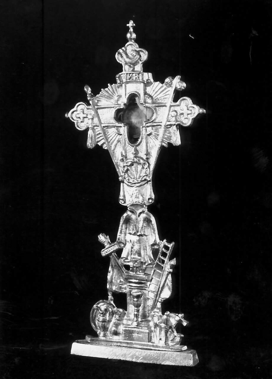 reliquiario - a croce, opera isolata - bottega napoletana (fine/inizio secc. XIX/ XX)