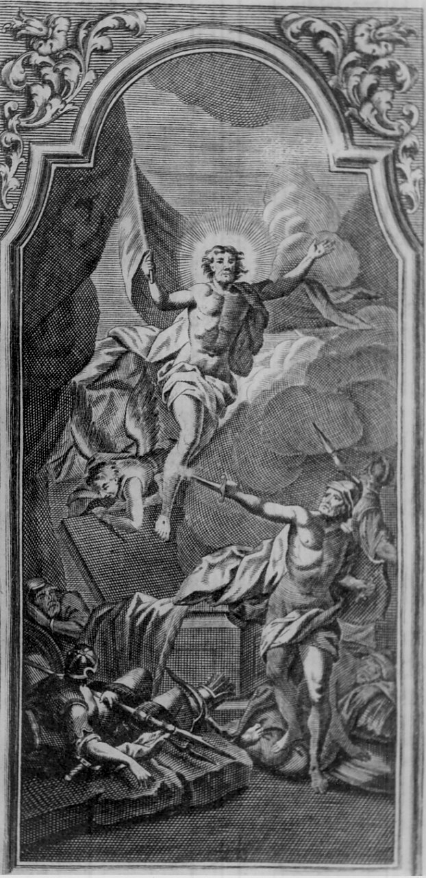 resurrezione di Cristo (stampa, opera isolata) di Beylbrouck Michael (sec. XVIII)