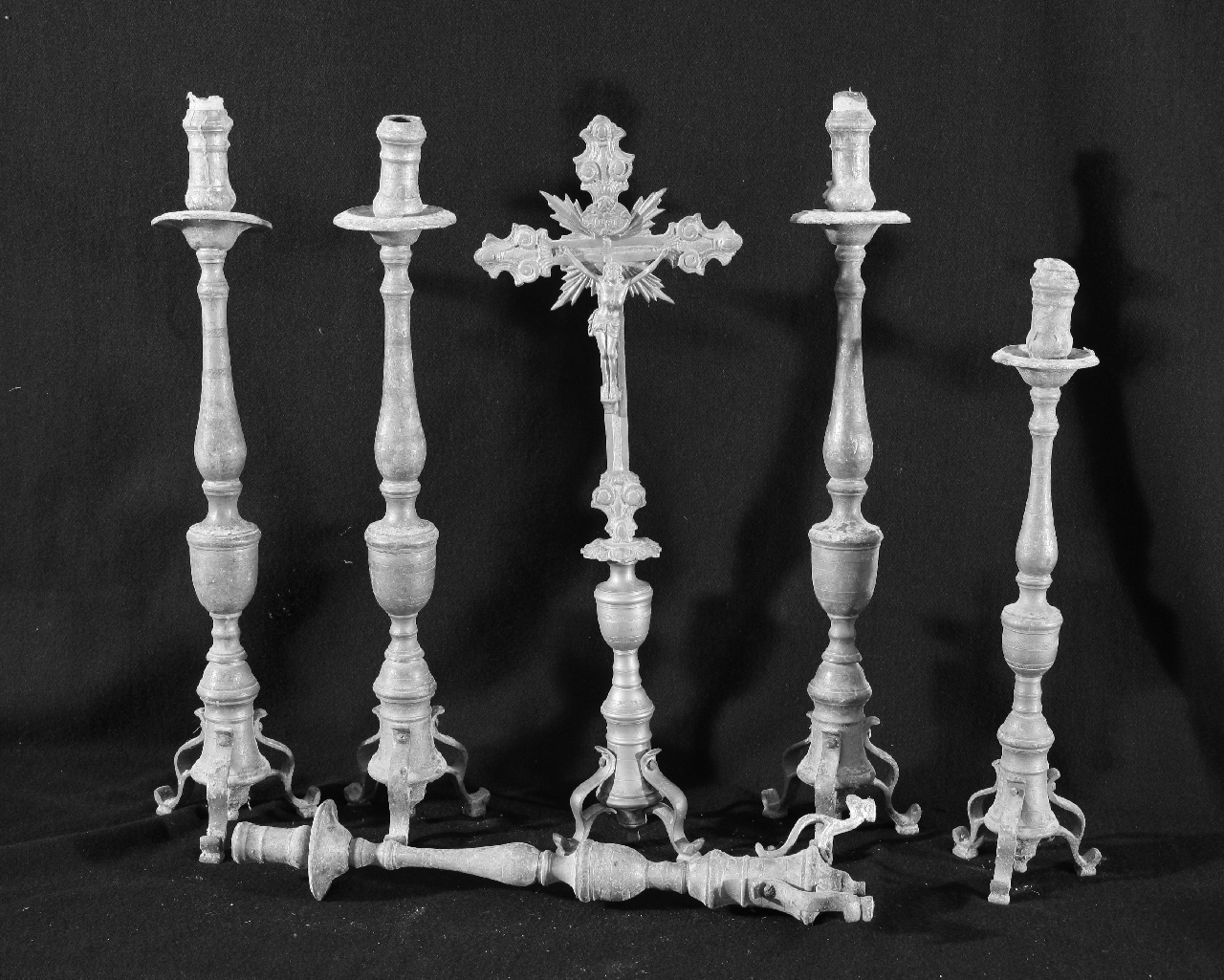 candelabro, serie - bottega calabrese (inizio sec. XIX)