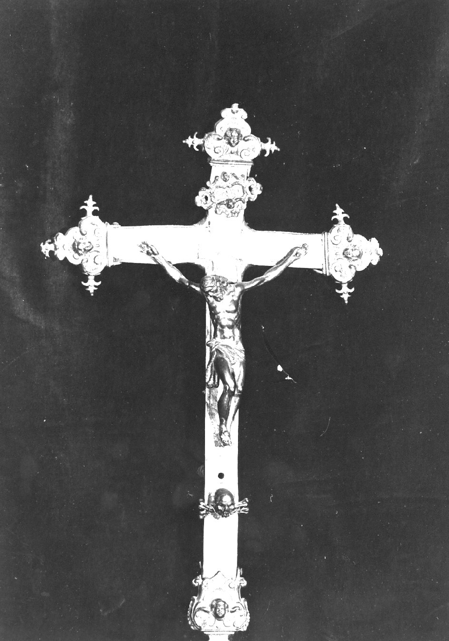 croce processionale, opera isolata - bottega Italia meridionale (sec. XVII)