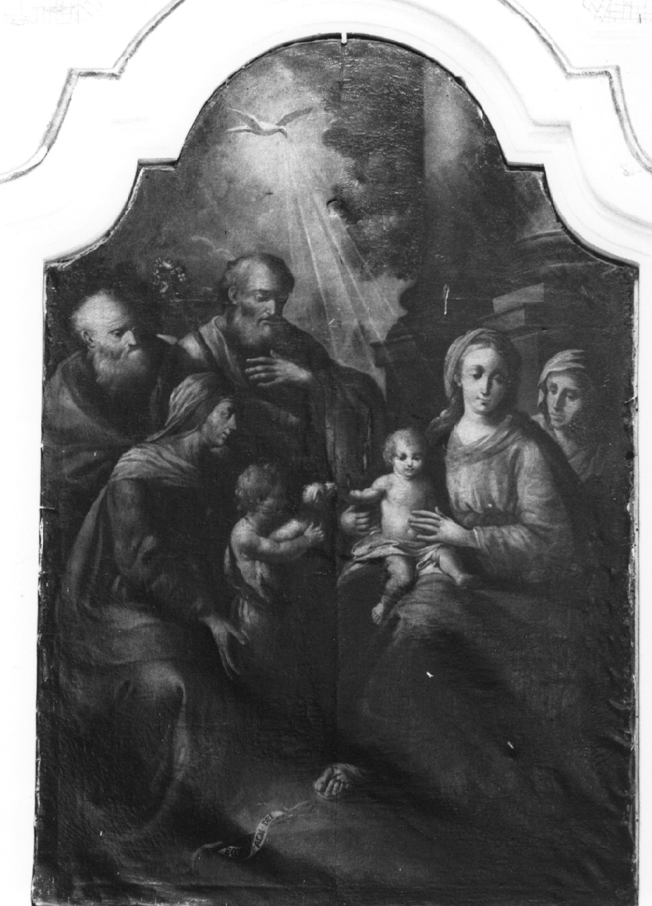 Sacra Famiglia con San Giovanni Battista bambino, Sant'Elisabetta e San Zaccaria (dipinto, opera isolata) - ambito calabrese (seconda metà sec. XVII)