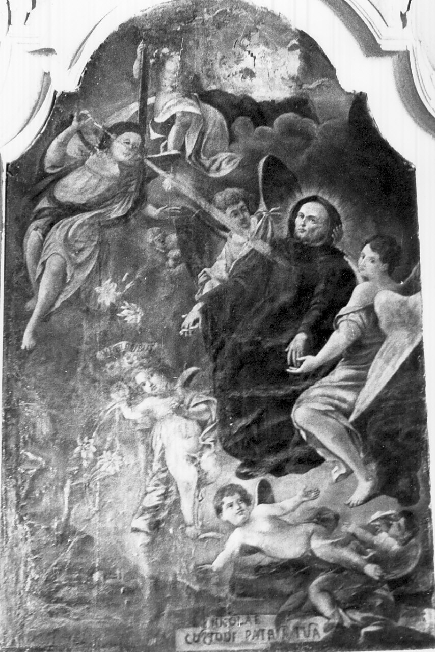 San Francesco d'Assisi sostenuto da due angeli dopo aver ricevuto le stimmate (dipinto, opera isolata) di Santanna Cristoforo (seconda metà sec. XVIII)