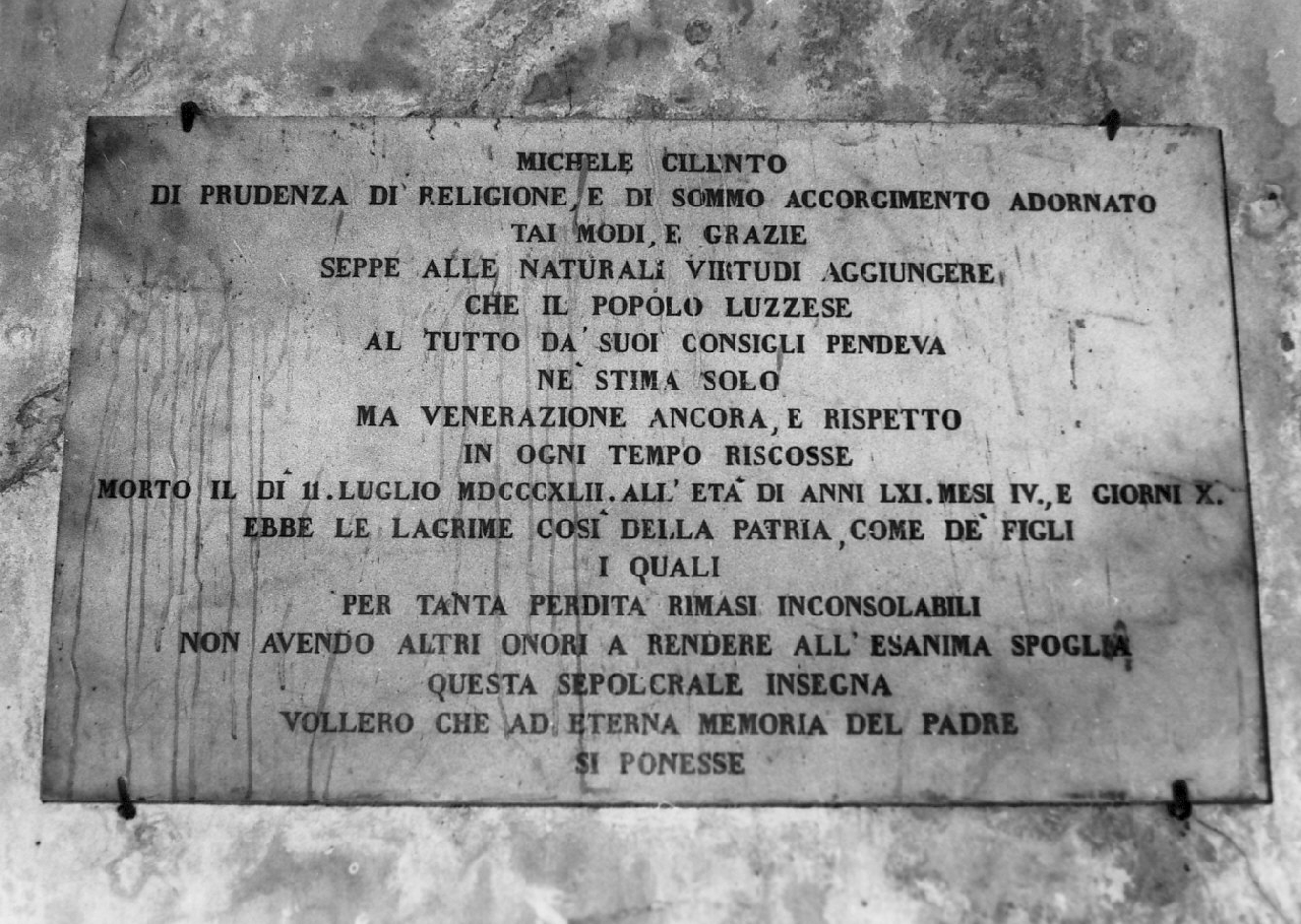 lapide commemorativa, opera isolata - bottega Italia meridionale (prima metà sec. XIX)