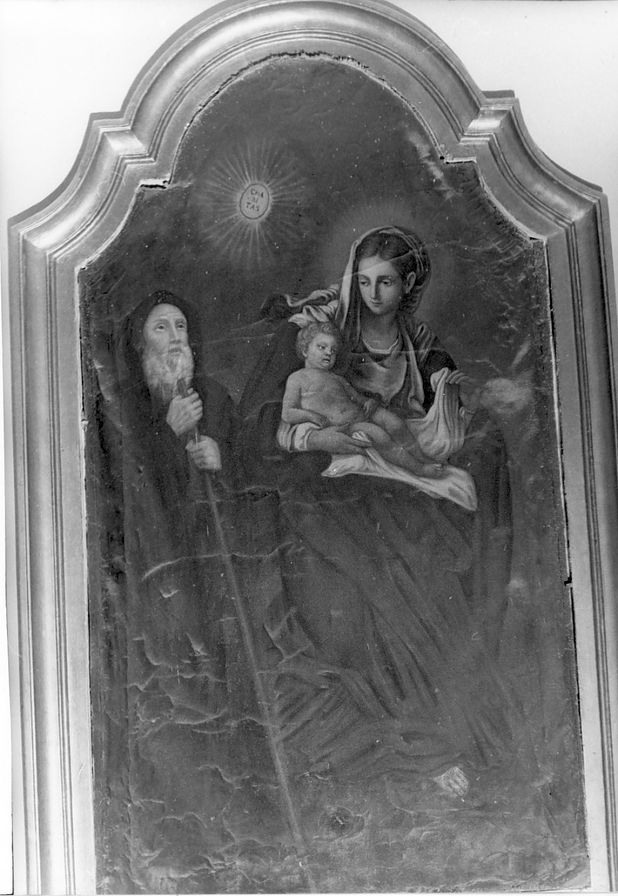 Madonna con Bambino e San Francesco di Paola (dipinto) - ambito Italia meridionale (sec. XIX)