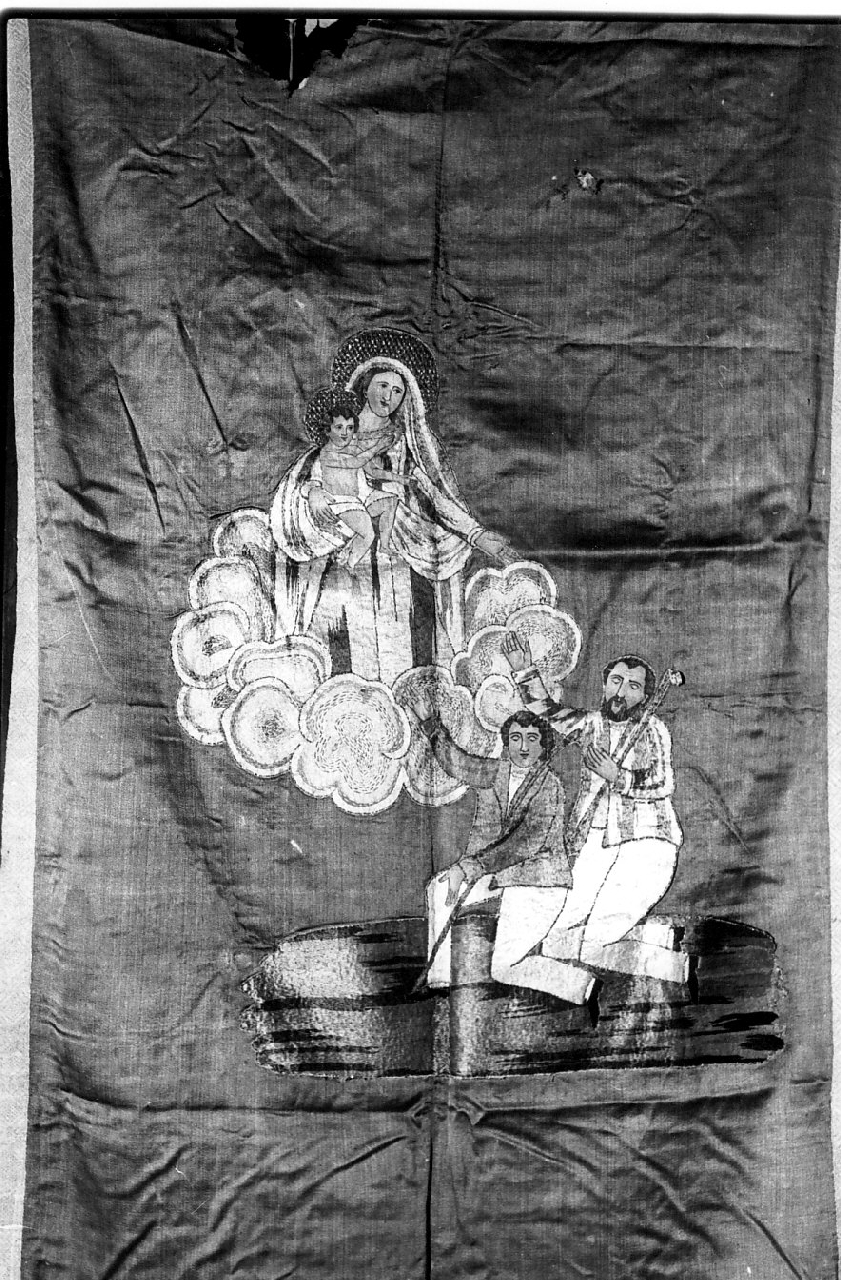 apparizione della Madonna di Costantinopoli ai ciechi (stendardo processionale, opera isolata) - manifattura calabrese (sec. XVIII)