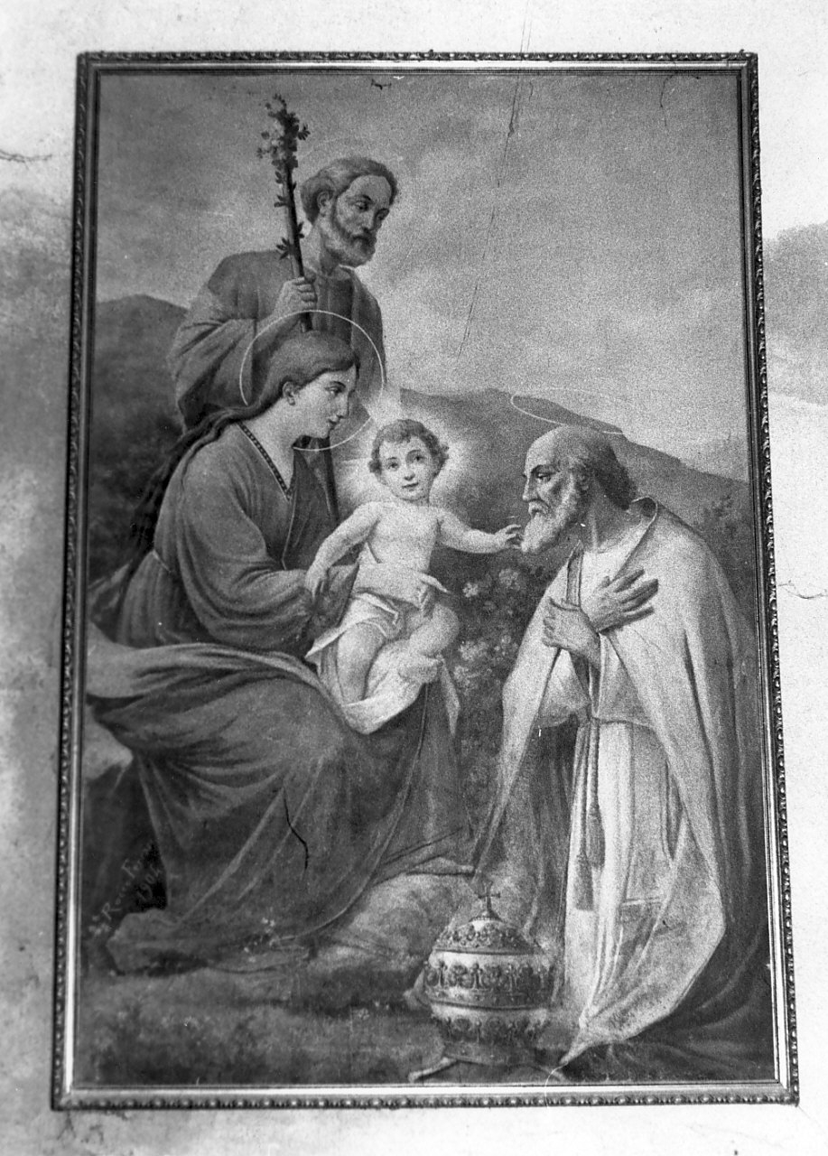 Sacra Famiglia con San Silvestro (dipinto, opera isolata) di Ferrari Rocco (sec. XX)