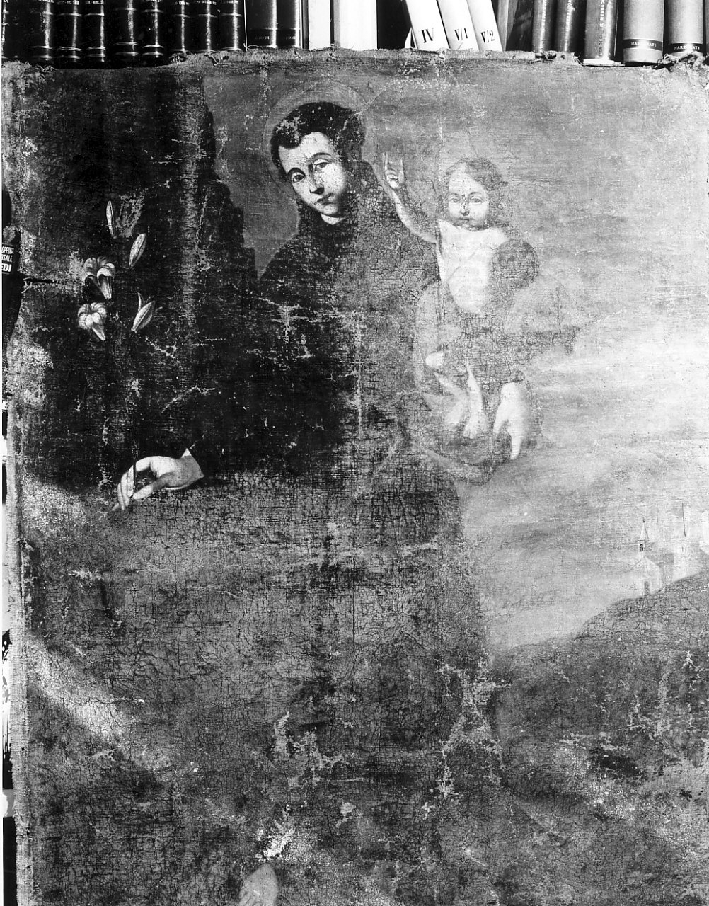 Sant'Antonio da Padova con il bambino (dipinto) - ambito calabrese (fine/inizio secc. XVII/ XVIII)