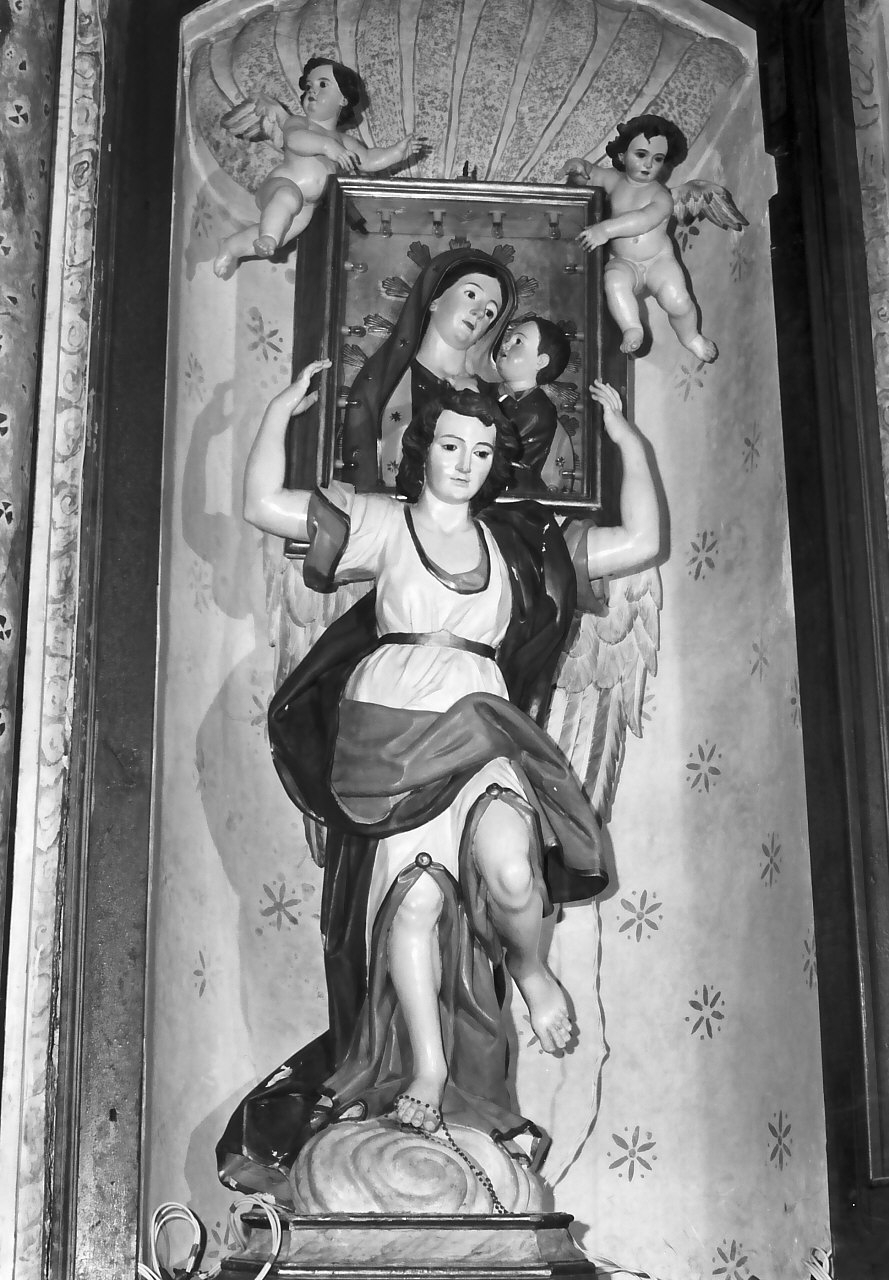 quadro della Madonna del Buon Consiglio portato in volo da angeli (statua, opera isolata) - bottega napoletana (prima metà sec. XVIII)