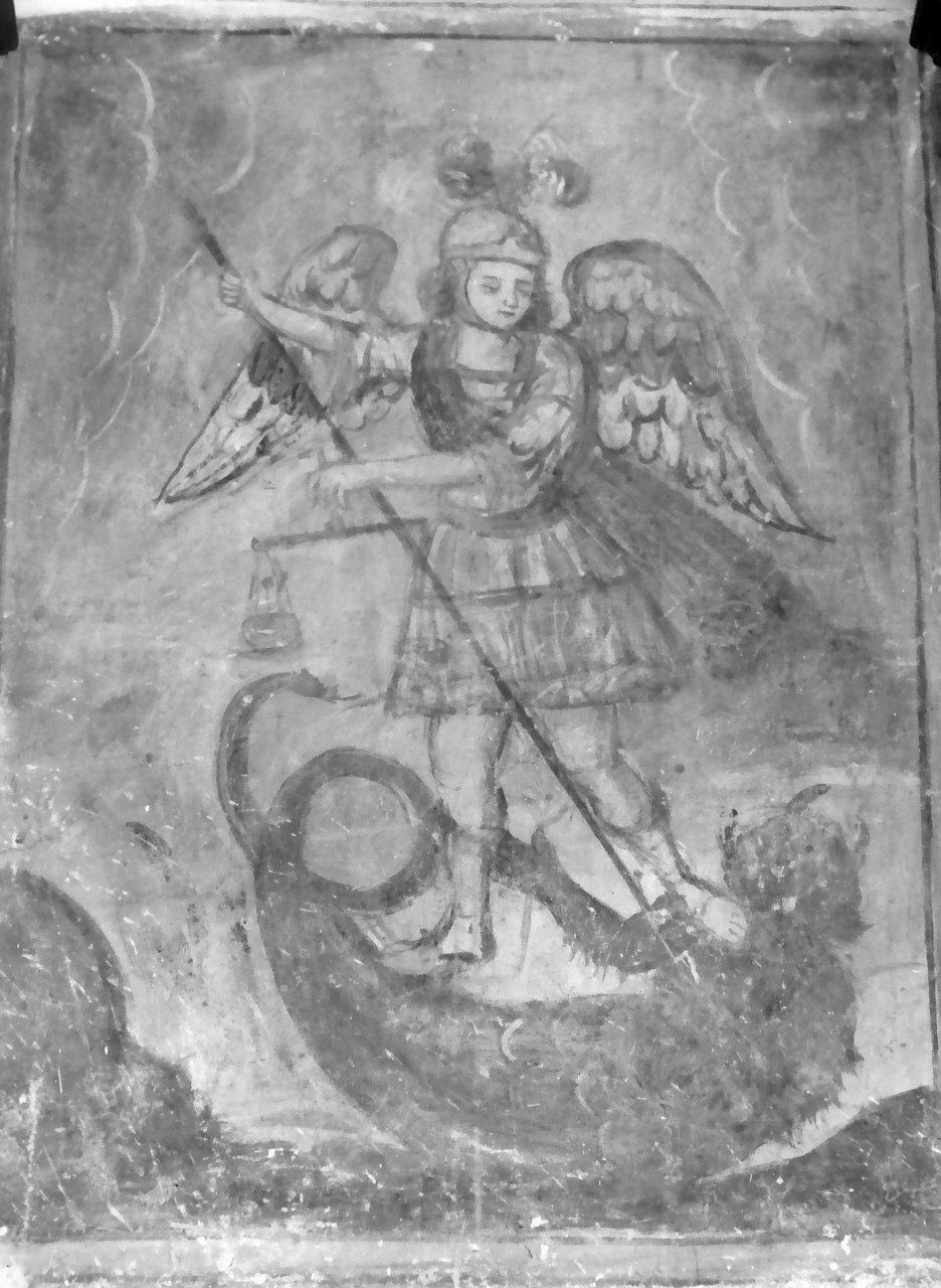 San Michele Arcangelo combatte Satana (dipinto) - bottega calabrese (sec. XVIII)