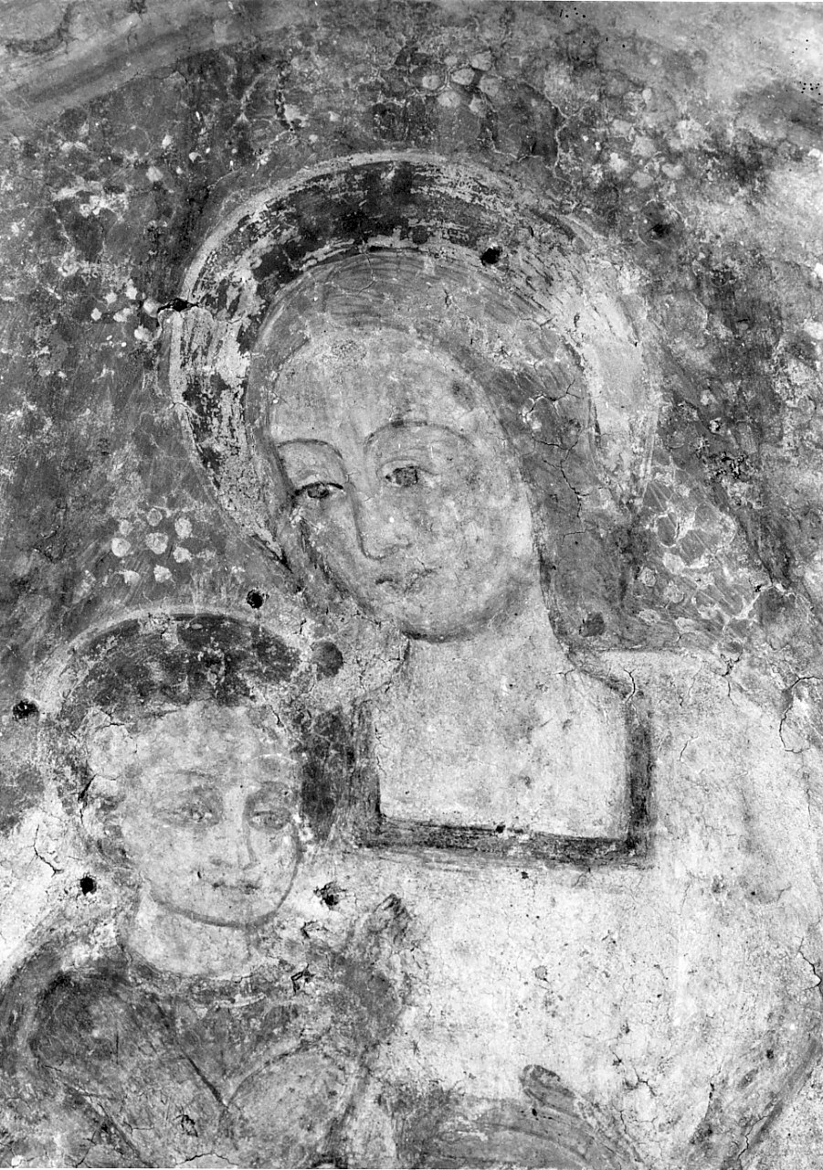 Madonna con Bambino e altri personaggi (dipinto, opera isolata) - ambito Italia meridionale (sec. XV)
