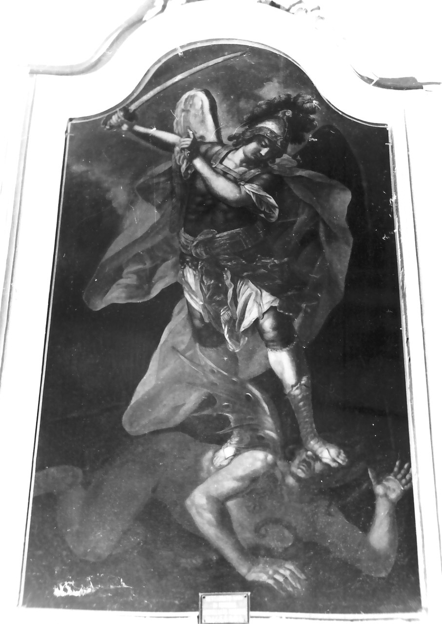 San Michele Arcangelo combatte Satana (pala d'altare) di Santanna Cristoforo (fine/inizio secc. XVIII/ XIX)