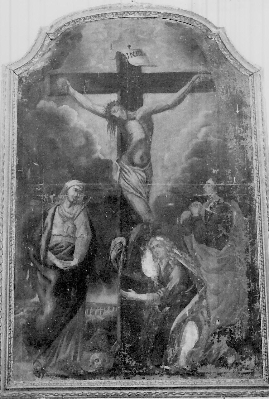 crocifissione di Cristo con la Madonna, San Giovanni Evangelista e Santa Maria Maddalena (dipinto) - ambito calabrese (seconda metà sec. XVIII)