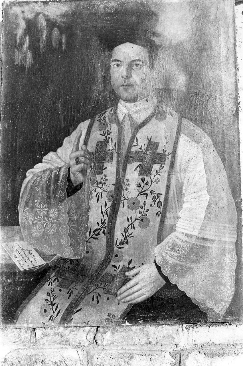 Arciprete Vincenzo Frega, ritratto di ecclesiastico (dipinto, opera isolata) di Barone Raffaele (sec. XIX)