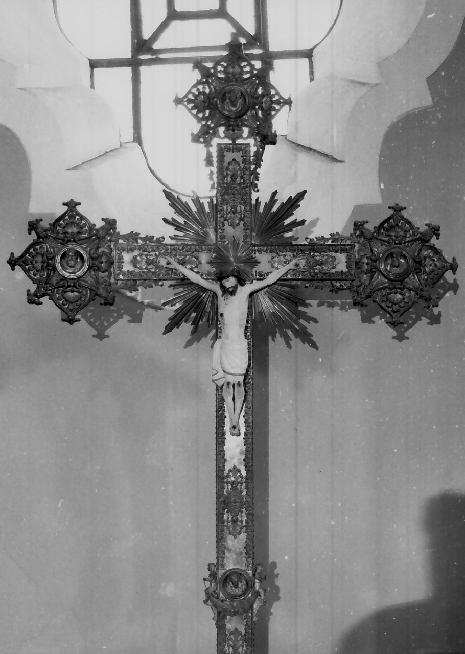 croce processionale, opera isolata - bottega Italia meridionale, bottega statunitense (sec. XX)