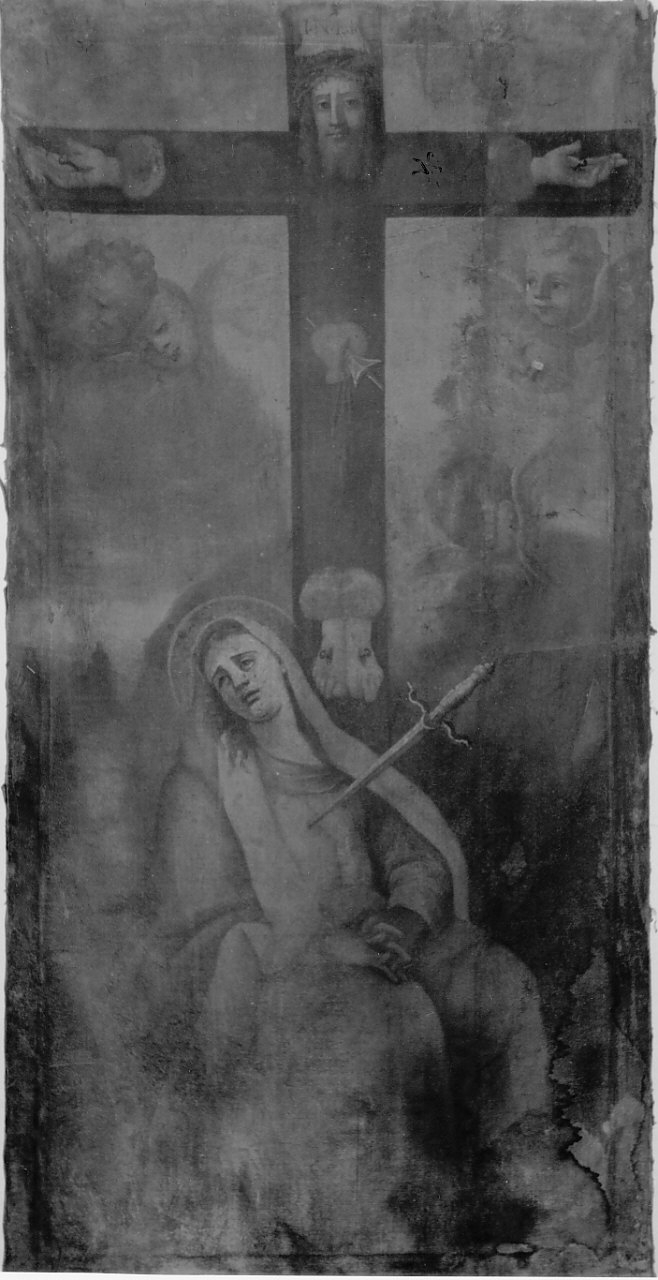 Madonna Addolorata con simboli della Passione (dipinto, opera isolata) di Santanna Cristoforo (sec. XVIII)