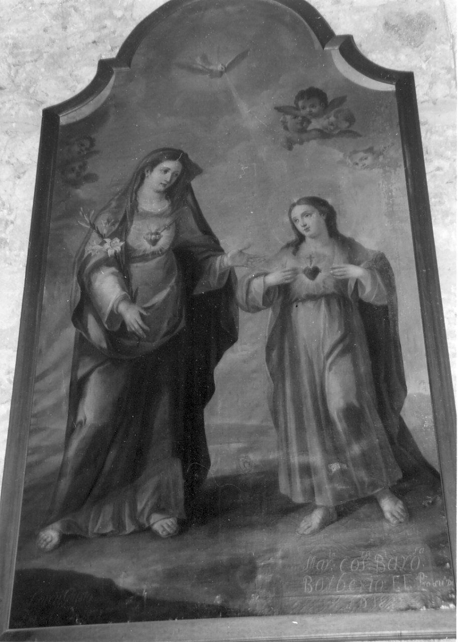 Sacro cuore di Gesù e Maria (dipinto, opera isolata) di Giusti Lorenzo (sec. XIX)