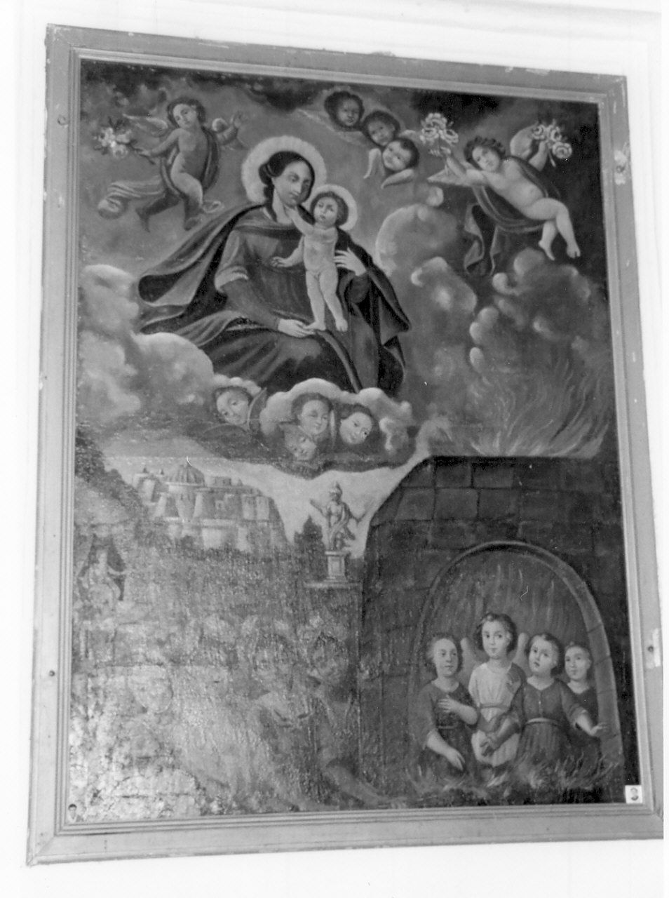 Madonna dei tre fanciulli, Madonna con Bambino (dipinto, opera isolata) - ambito Italia meridionale (sec. XIX)