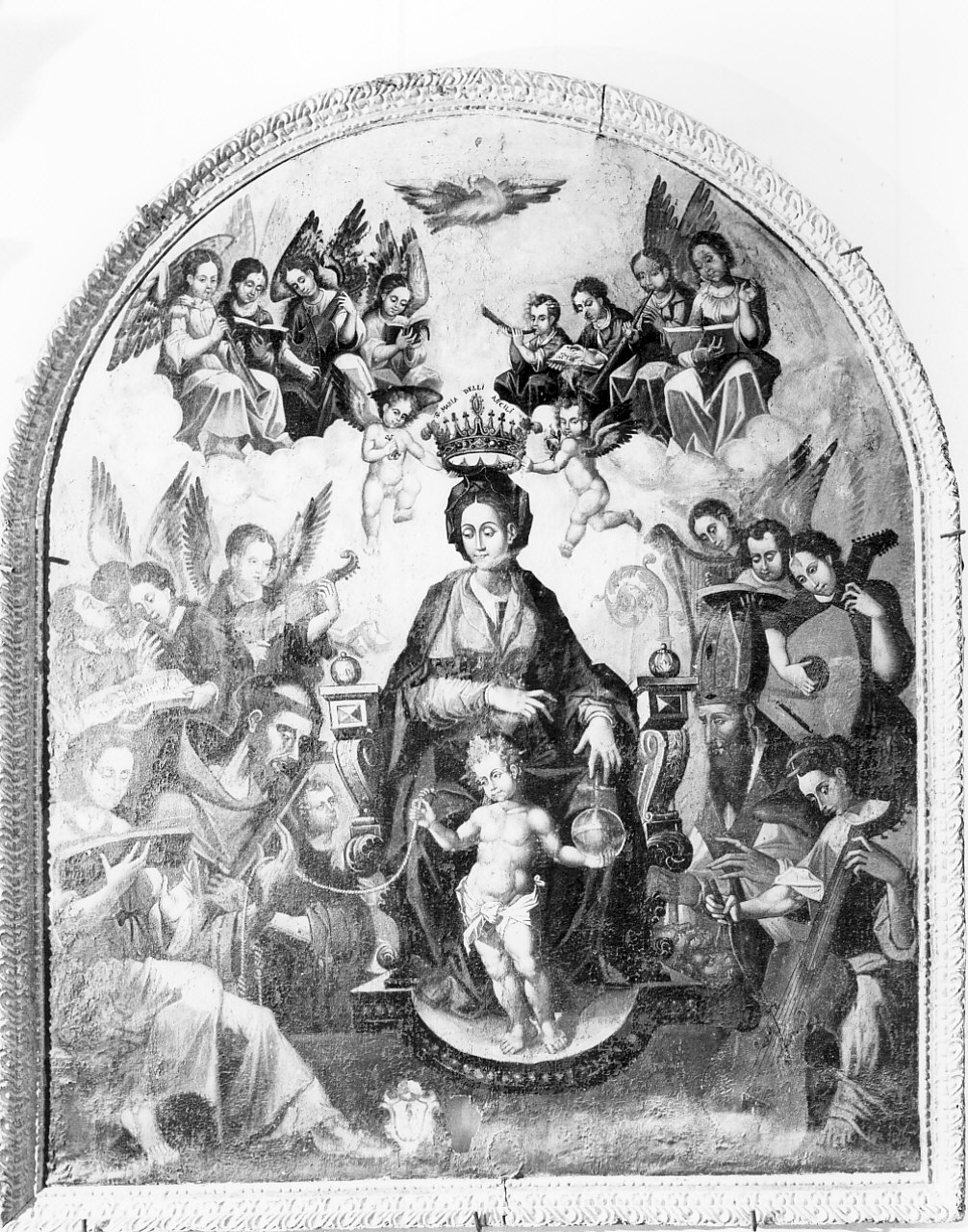 Madonna con Bambino in trono tra santi (dipinto, opera isolata) - ambito Italia meridionale (sec. XVI)