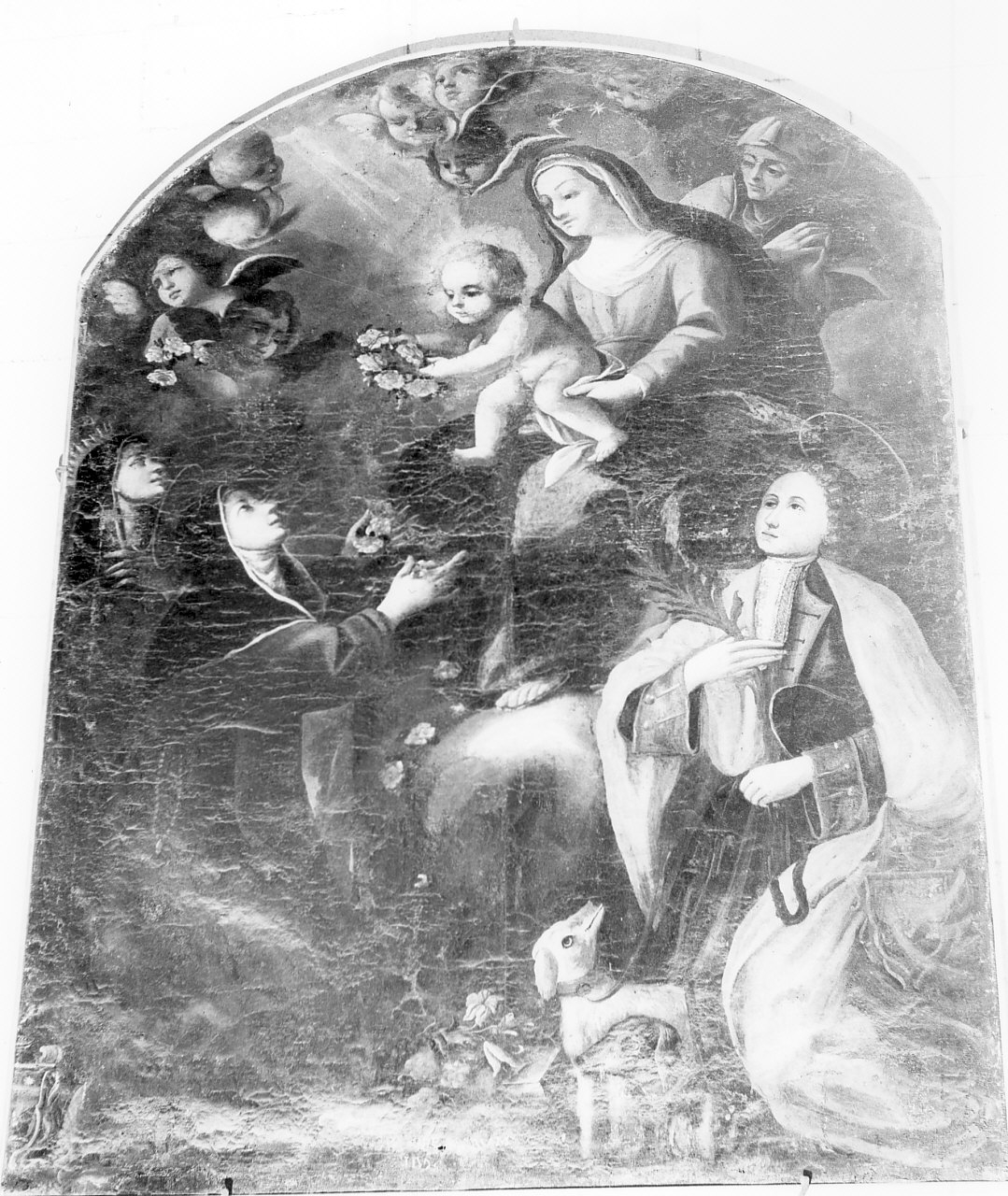 Madonna con Bambino tra Sant' Agnese da Praga e Santa Rosa da Lima, Madonna con Bambino e Santi (dipinto, opera isolata) - ambito Italia meridionale (sec. XVIII)